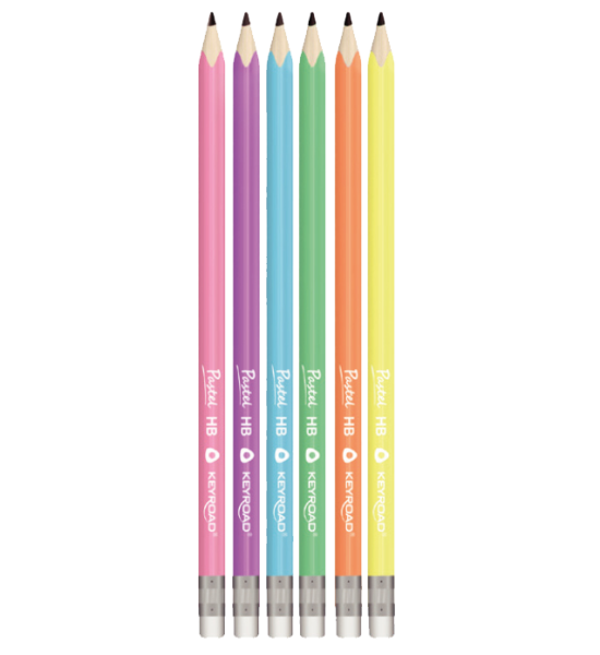 Lápiz de Grafito, HB, Triangulares, Mina 2.2 mm., Barniz Pastel, Tubo x 48 Unds.